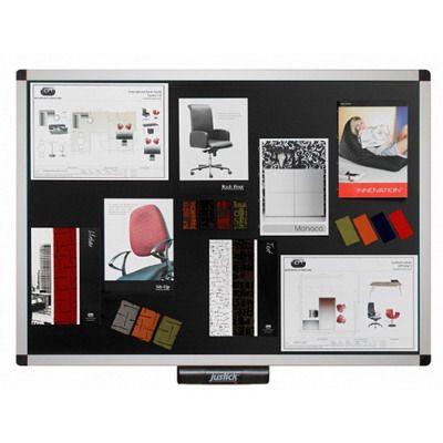 Justick Electro Adhesion Notice Board Xcu Frame 600 X 900Mm Black JL501 - SuperOffice