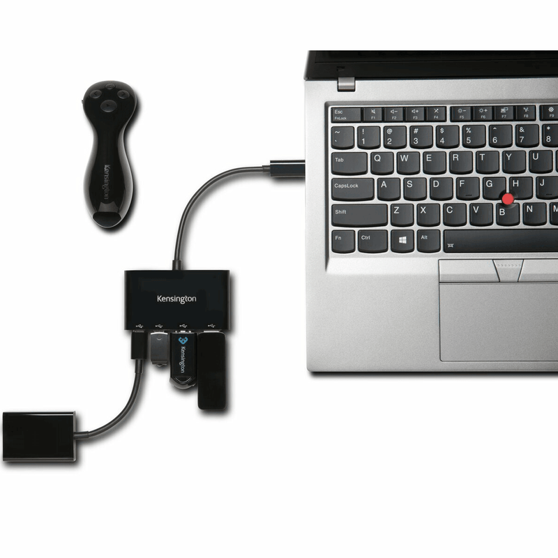 Kensington CH1000 USB-C 4 Port USB Hub Adapter Extender 39124 - SuperOffice