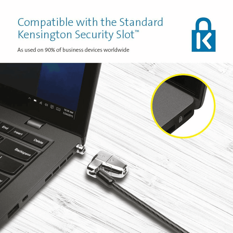 Kensington Clicksafe 2.0 Portable Keyed Laptop Lock K64829WW - SuperOffice