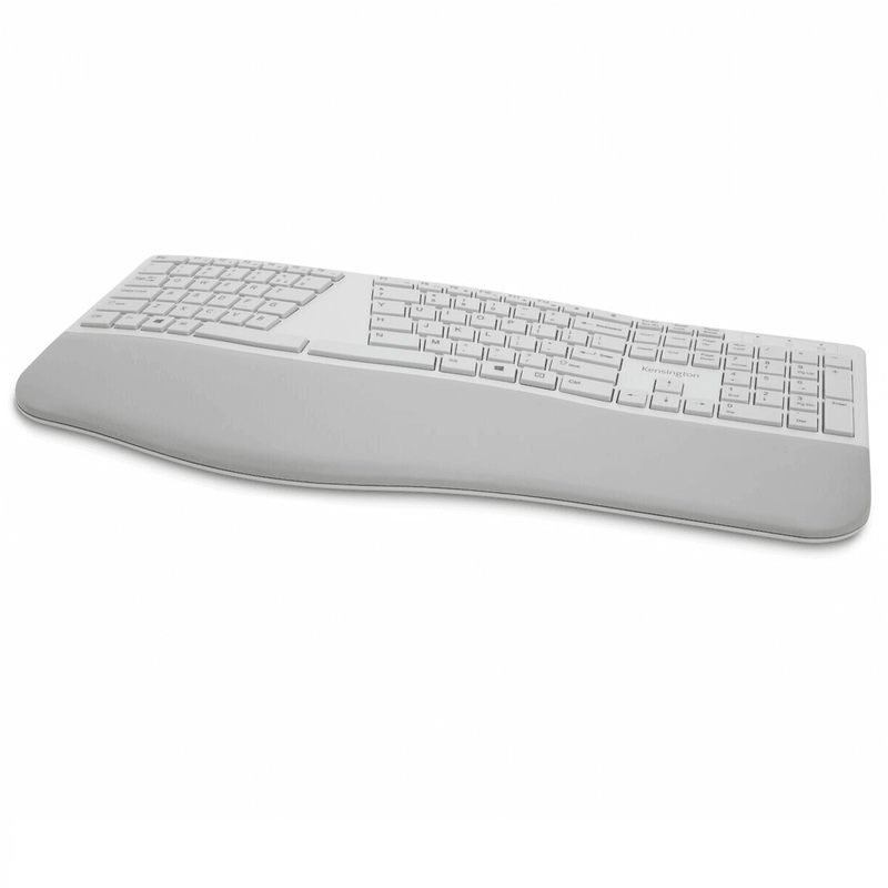 Kensington Dual Comfort Keyboard Split Keys Ergonomic Bluetooth|USB Wrist Rest Grey White K75402US - SuperOffice