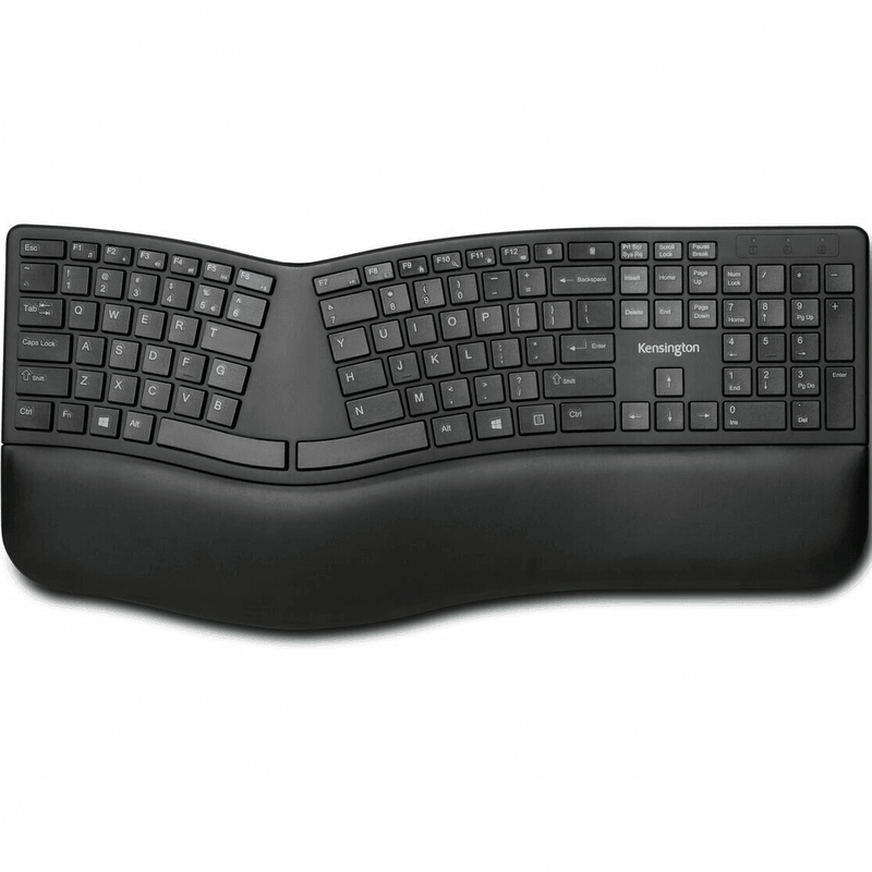Kensington Dual Comfort Keyboard Split Keys Ergonomic Bluetooth|USB Wrist Rest K75401US - SuperOffice