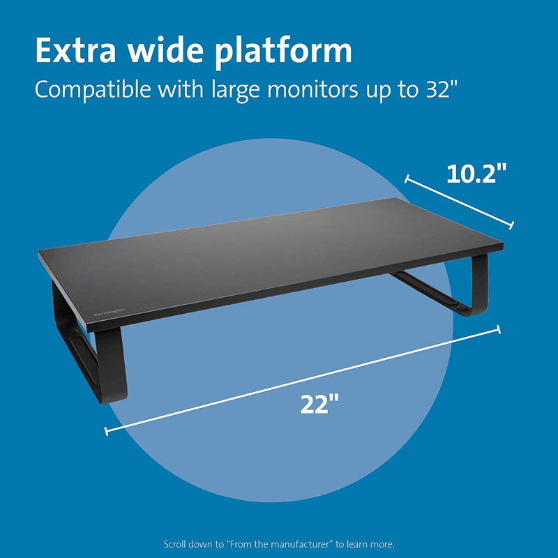 Kensington Extra Wide Monitor Stand Large Black 55726 - SuperOffice