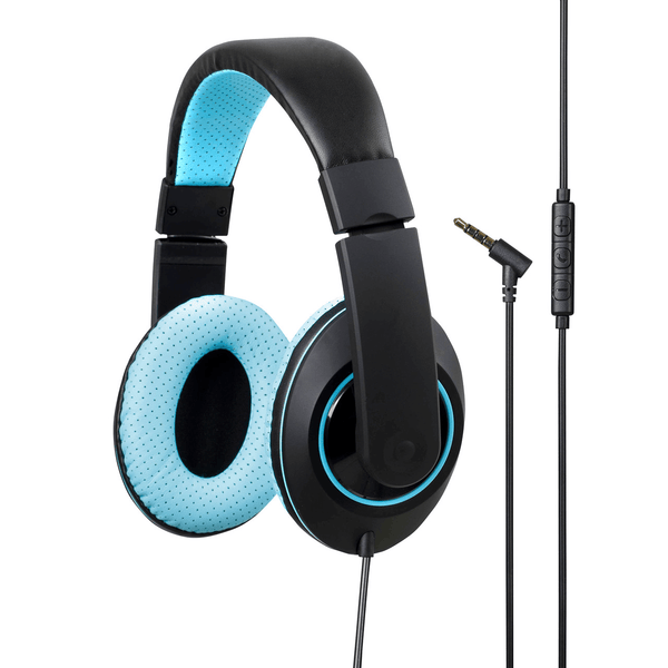 Kensington Headphones with Inline Mic And Volume Control Blue 33471BL - SuperOffice