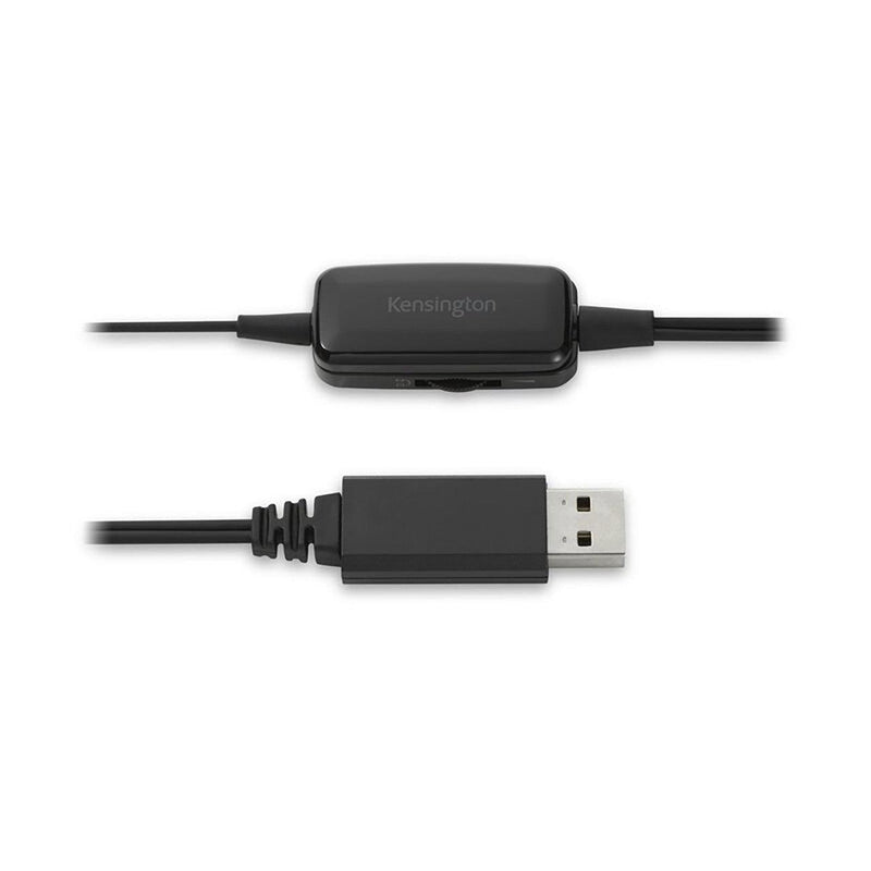 KENSINGTON Headset USB-A Mono with Mic and Volume Control Black K80100AP - SuperOffice