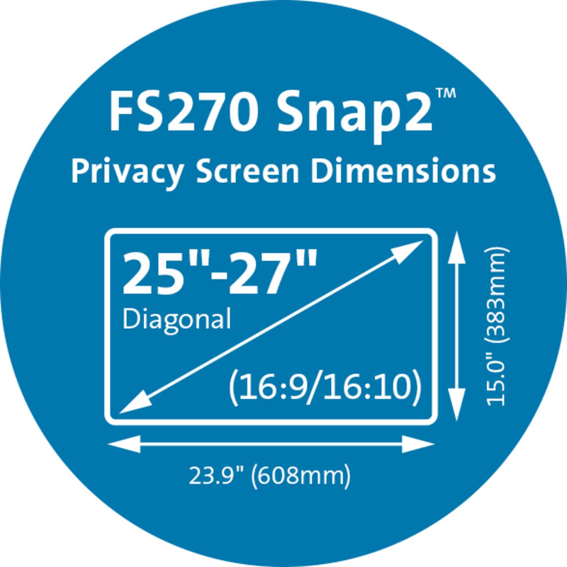 Kensington Snap2 Privacy Screen Monitor 25 - 27 Inch 16:9 / 16:10 Black K58400WW - SuperOffice