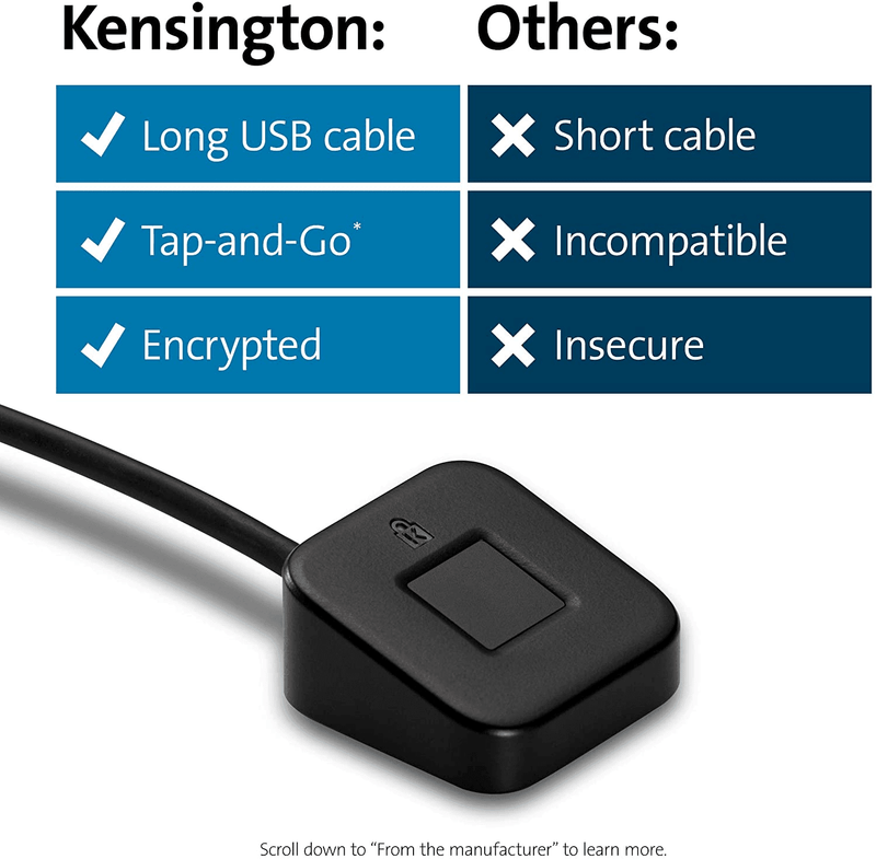 Kensington Verimark Desktop Fingerprint Key 2nd Factor Authentication Key U2F K62330WW - SuperOffice