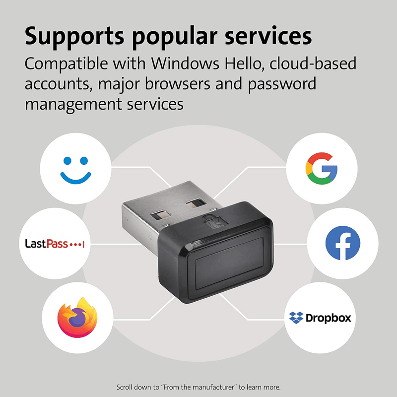 Kensington Verimark Fingerprint Key 2nd Factor Authentication Key U2F 67977 - SuperOffice