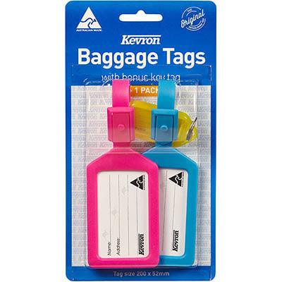 Kevron Baggage Tags Assorted Pack 2 43991 - SuperOffice