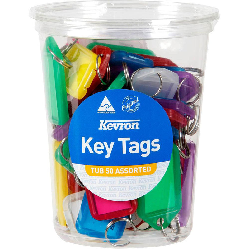 Kevron Id5 Key Tag Disposable Assorted Pack 50 46952 - SuperOffice