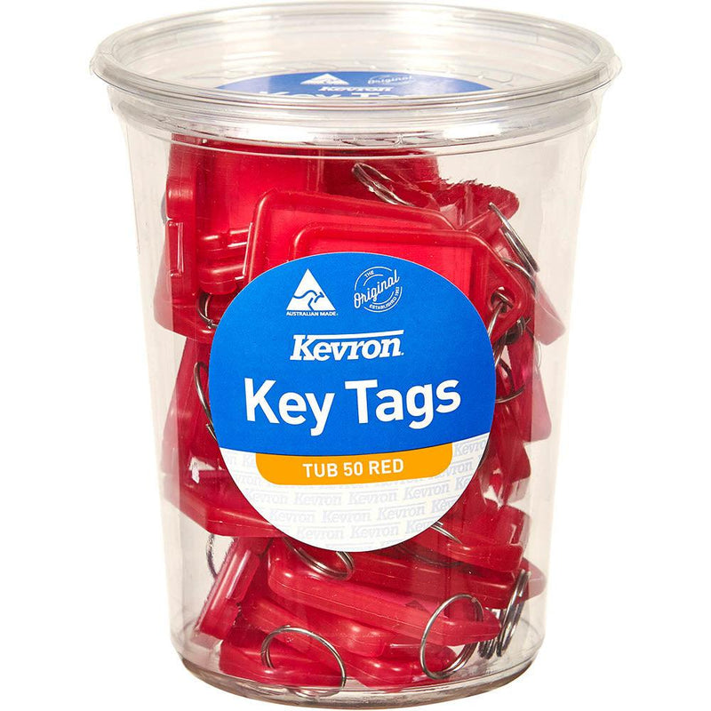 Kevron Id5 Keytags Red Tub 50 47048 - SuperOffice