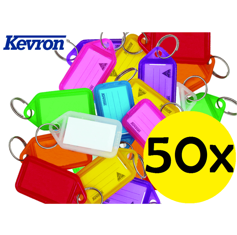 Kevron Key Tags Assorted Colours Pack 50 37742 - SuperOffice