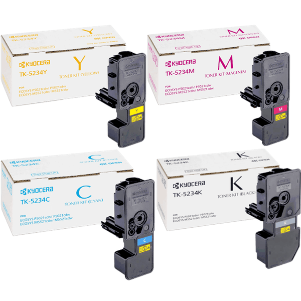 Kyocera TK-5234 Toner Ink Cartridge High Yield Black/Cyan/Yellow/Magenta Set TK5234 EcoSys TK-5234 (Set) - SuperOffice