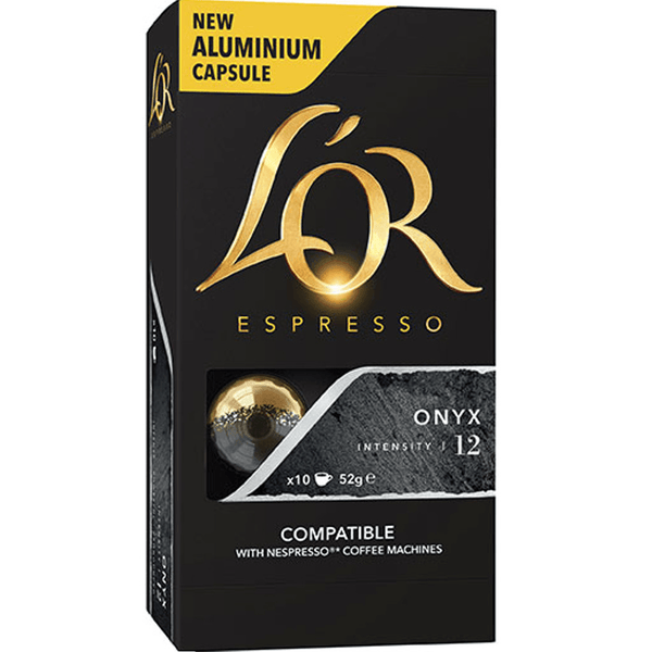 L'Or Espresso Coffee Pods Onyx 12 Intensity Box 100 Nespresso Machines Compatible 4028631 (Box 100) - SuperOffice