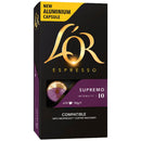 L'Or Espresso Coffee Pods Supremo 10 Intensity Box 50 Nespresso Machines Compatible