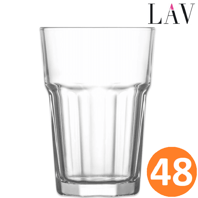 LAV Aras Tall Tumbler Glass Cup 365ml Pack 48 51ARA265 (48 Pack) - SuperOffice