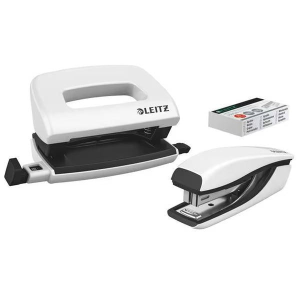 Leitz Nexxt Wow Mini Stapler and Punch Set White 55612201 - SuperOffice