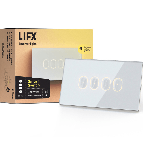 LIFX Smart Light Switch 4-Gang White AU/NZ SWAU1G4WH - SuperOffice