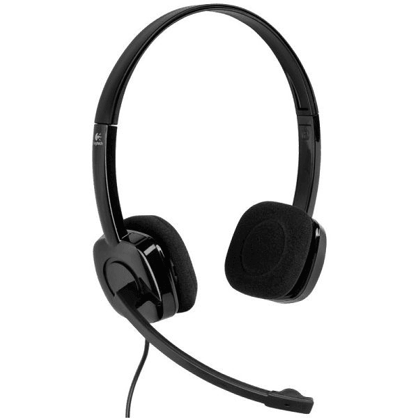 Logitech H151 Stereo Headset Headphones Microphone 3.5mm Jack Black 981-000587 - SuperOffice