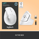 Logitech Lift For Mac Vertical Ergonomic Mouse Bluetooth/Logi Bolt Ergo Wireless Pale Grey White (MAC) 910-006470 - SuperOffice