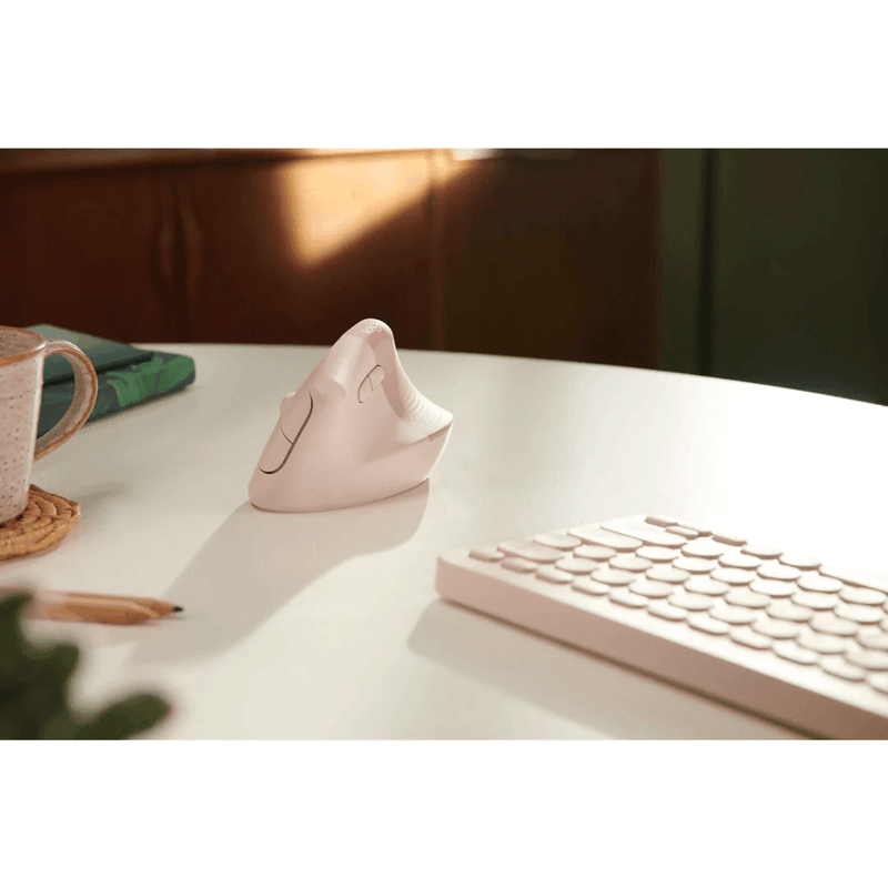 Logitech Lift Vertical Ergonomic Mouse Bluetooth/Logi Bolt Ergo Wireless Rose Pink 910-006481 - SuperOffice