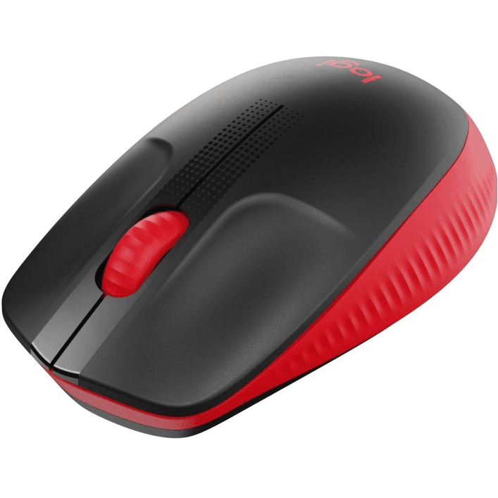 Logitech M190 Wireless Full Size Mouse Charcoal Black Red 910-005915 - SuperOffice