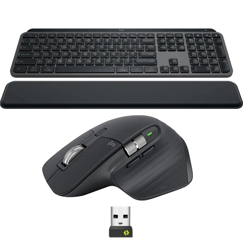 Logitech MX Keys S Bluetooth Combo Master 3S + Mouse + Keyboard + Palm Rest Graphite Set 920-011605 - SuperOffice