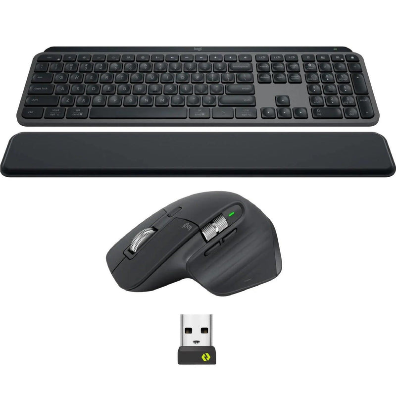 Logitech MX Keys S Bluetooth Combo Master 3S + Mouse + Keyboard + Palm Rest Graphite Set 920-011605 - SuperOffice