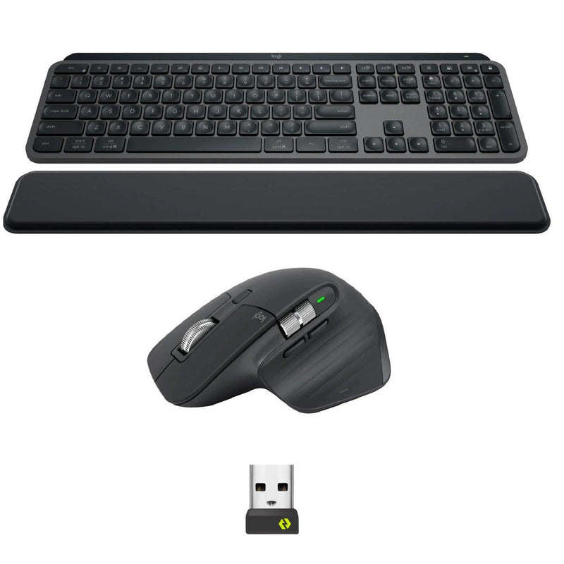 Logitech MX Keys S Bluetooth Combo Master 3S + Mouse + Keyboard + Palm Rest Graphite Set 920-011605 - SuperOffice