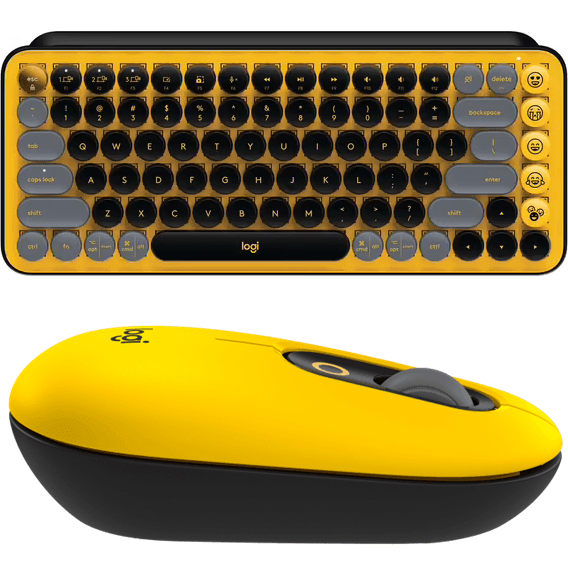 Logitech POP Keys Mouse Wireless Mechanical Keyboard Bundle Set Emoji Blast Yellow 920-010577 + 910-006514 - SuperOffice