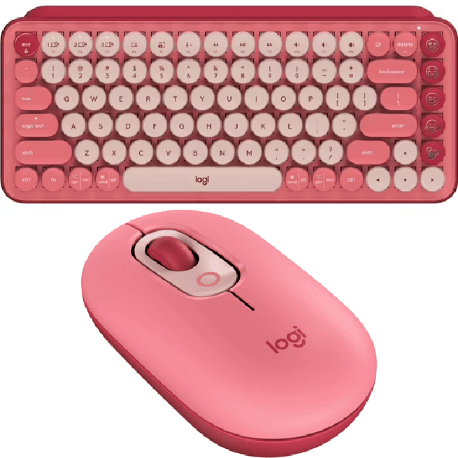Logitech Pink Set Logitech POP Keys Mouse Wireless Mechanical Keyboard | SuperOffice