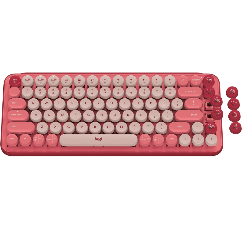Logitech POP Keys Mouse Wireless Mechanical Keyboard Bundle Set Emoji Rose Pink 910-006516 + 920-010579 - SuperOffice