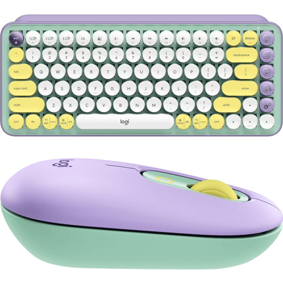 Logitech POP Keys Mouse Wireless Mechanical Keyboard Emoji Bundle Set DayDream Mint 920-010578 + 910-006515 - SuperOffice