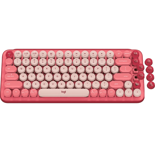 Logitech POP Keys Wireless Mechanical Keyboard Emoji Heartbreaker Rose Pink 920-010579 - SuperOffice