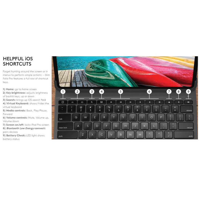 Logitech Slim Folio Pro KeyBoard Case Flip For iPad Pro 11" Inch 3rd/2nd/1st Generations 920-009720 - SuperOffice