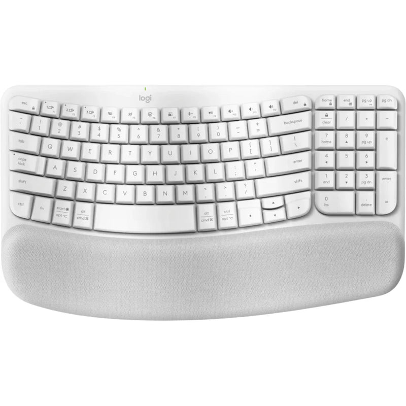 Logitech Wave Keys Ergonomic Wireless Keyboard Off-White 920-012282 - SuperOffice