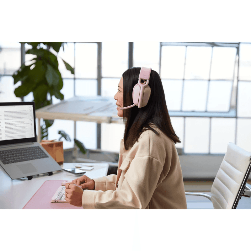 Logitech Zone Vibe 100 Bluetooth Wireless Headset Headphones Microphone Pink 981-001225 - SuperOffice