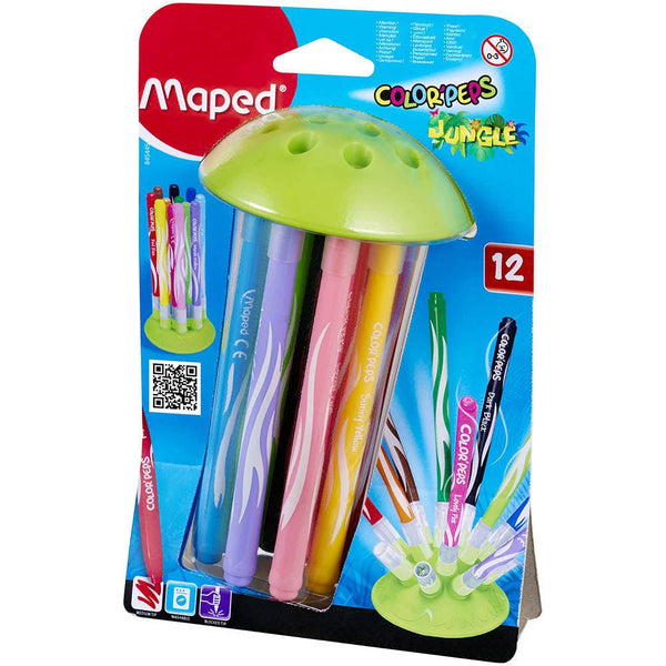 Maped Color Peps Innovation Jungle Felt Tip Markers Pack 12 8845445 - SuperOffice