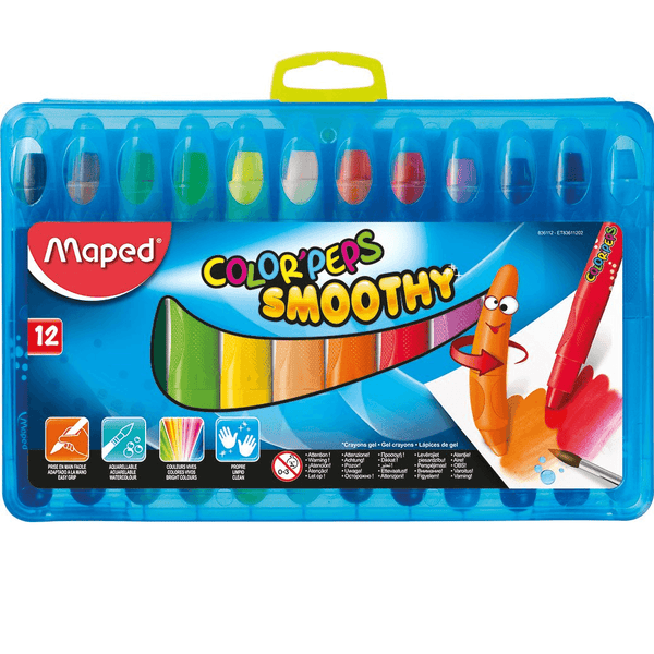 Maped Colour Peps Smoothy Crayons Pack 12 Assorted Colours 8836112 - SuperOffice