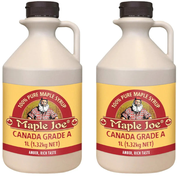Maple Joe Amber Maple Syrup 100% Pure Canada 1L Bottle 2 Pack Bulk 701163AU - SuperOffice
