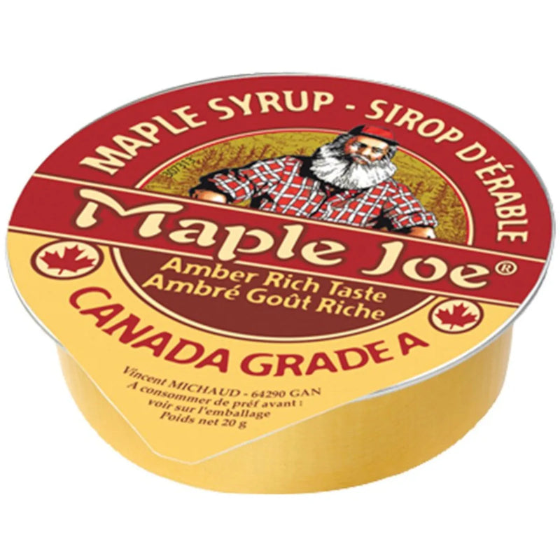Maple Joe Amber Maple Syrup 100% Pure Canada Individual Portions Tubs 20g 120 Pack Bulk Catering 028363HK - SuperOffice