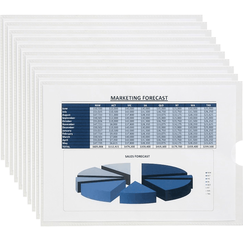 Marbig Card Holder Sheet Document Protector Top Opening A5 Pack 100 BULK 2006600 (10 Pack of 10) - SuperOffice
