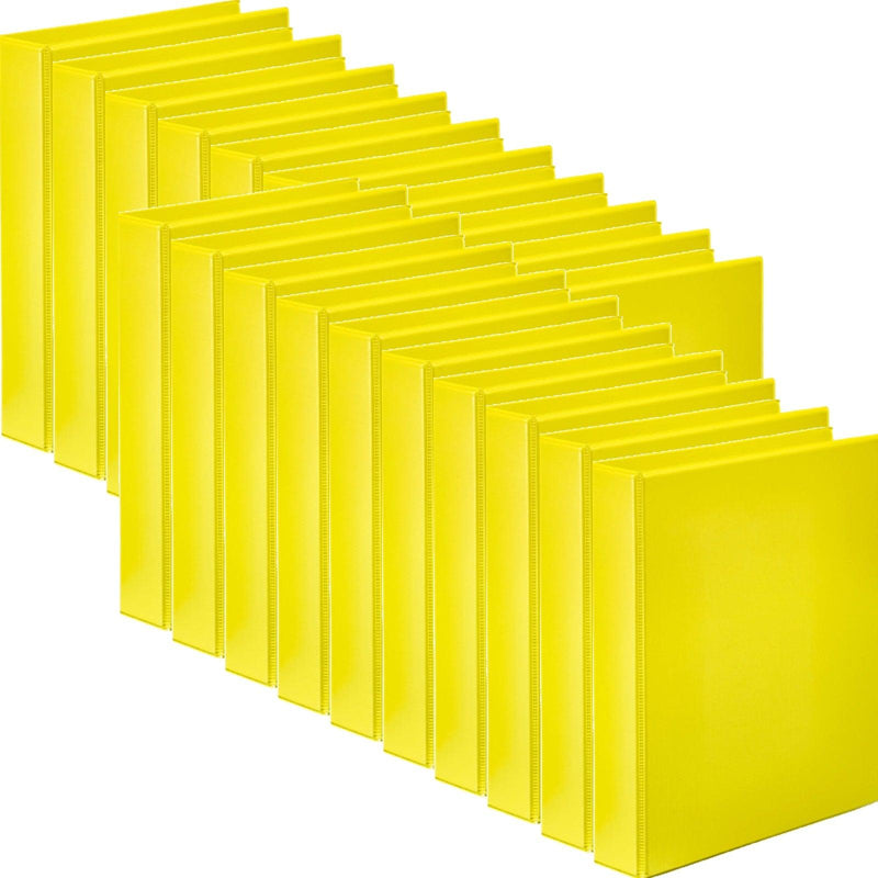 Marbig Clearview Insert Ring Binder Folder 2D 25mm A4 Yellow Box 20 5402005 (20 Pack) - SuperOffice
