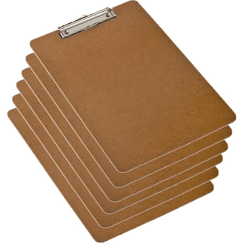 Marbig Clipboard Masonite Clip Foolscap Pack 6 43110 (6 Pack) - SuperOffice