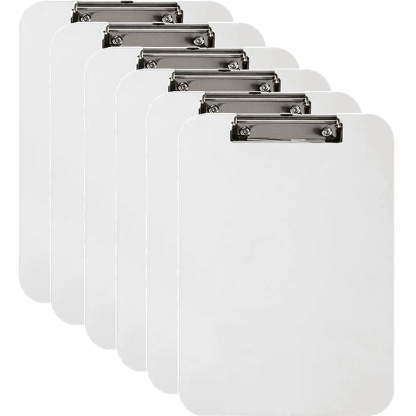 Marbig Clipboard Transparent Plastic A4 Clear Pack 6 40214 (6 Pack) - SuperOffice