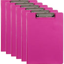 Marbig Clipfolder Clip Board PVC A4 Pink 6 Pack 4300609A (6 Pack) - SuperOffice