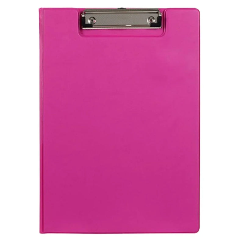 Marbig Clipfolder Clip Board PVC A4 Pink 6 Pack 4300609A (6 Pack) - SuperOffice