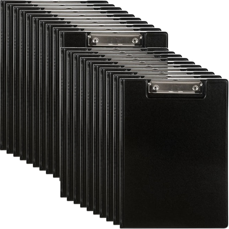 Marbig Clipfolder Clip Board PVC Flap A4 Black 20 Pack 4300002 (20 Pack) - SuperOffice
