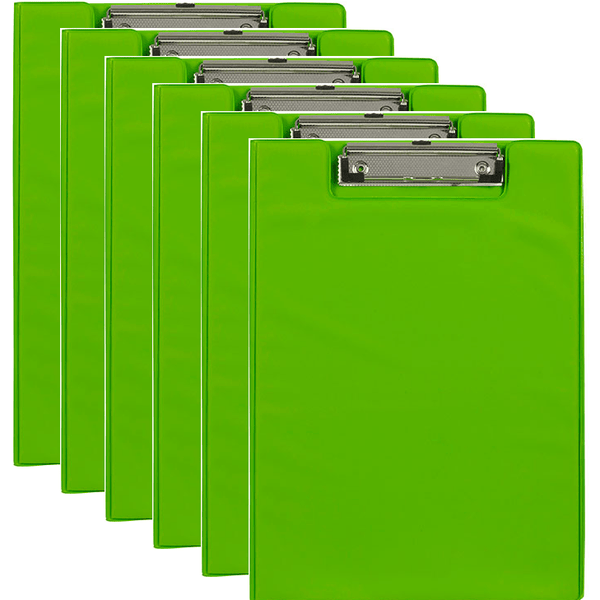 Marbig Clipfolder Clipboard PE A4 Lime Green Pack 6 4300604A (6 Pack) - SuperOffice