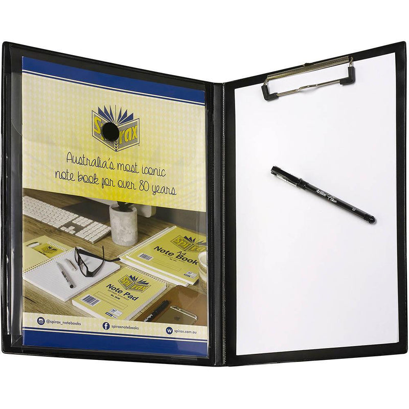 Marbig Clipfolder Insert With Expanding Document Pocket A4 Black 4450002 - SuperOffice