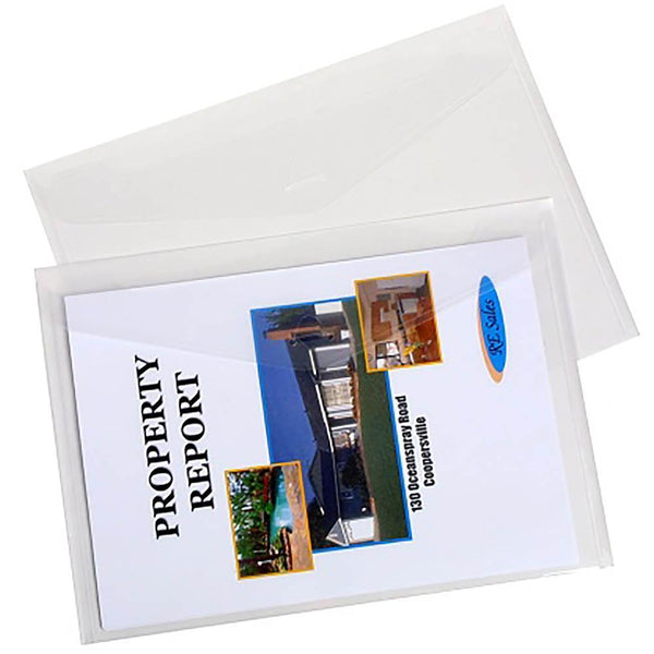 Marbig Compact Wallet A4 Clear Pack 4 2015312 - SuperOffice